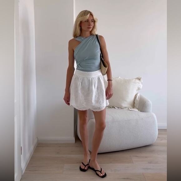 Zara ZW COLLECTION EMBROIDERED MINI SKIRT - Picture 10 of 11